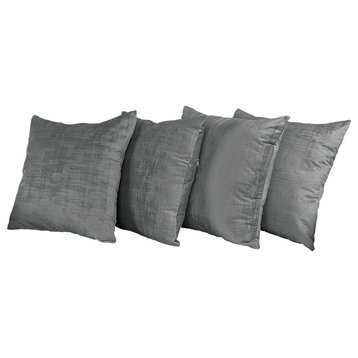 Serenta Textured Velvet Pillow Shell, Set of 4, Peat