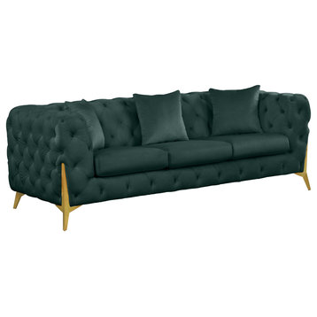 Kingdom Velvet Upholstered Sofa, Green