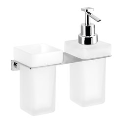 Secret Bath. Modern Soap dispenser and toothbrush holder set. Sidney Collection. - Soap & Lotion Dispensers