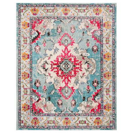 Safavieh Monaco Collection MNC243 Rug, Light Blue/Fuchsia, 11'x15'