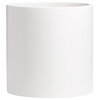 Root And Stock Brea Round Cylinder Planter, White, D:12" X H:12"