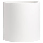 Root and Stock - Root And Stock Brea Round Cylinder Planter, White, D:12" X H:12" - The Brea Round Cylinder planters have a contemporary urban flair. The clean lines and simple design allows the planters to accentuate any indoor and outdoor space. It looks great on a table, floor, or even a plant stand. The Brea planters can accommodate a variety of plants and is an elegant way to add greenery to any space.