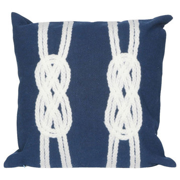 Visions II Double Knot Pillow, Navy, 20"x20"