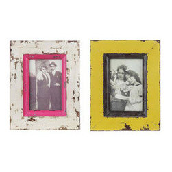 Distressed Photo Frame - Set of 2 - Picture Frames