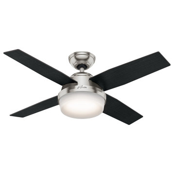 Hunter Fan Company 44" Dempsey Brushed Nickel Ceiling Fan With Light/Remote