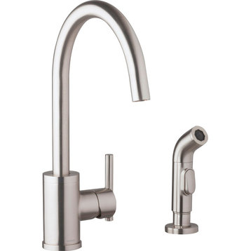 Parma Single Handle Kitchen Faucet w/ Spray, Stainless Steel