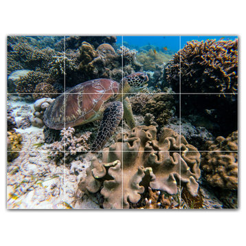 Coral Ceramic Tile Wall Mural HZ500417-43S. 17" x 12.75"