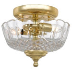 Crystorama - Crystorama 55-SF-PB Richmond - Two Light Ceiling Mount - This Semi-Flush fixture from the Richmond Collection beautifully pairs cast Olde Brass with a 24% cut crystal bowl, making it a perfect addition to any traditional room in your home.Richmond Two Light Ceiling Mount Clear Glass *UL Approved: YES *Energy Star Qualified: n/a *ADA Certified: n/a *Number of Lights: Lamp: 2-*Wattage:60w Candelabra bulb(s) *Bulb Included:No *Bulb Type:Candelabra *Finish Type:Olde Brass
