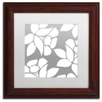 Color Bakery 'Calyx Floral' Art, Wood Frame, White Matte, 11"x11"