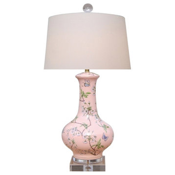 Porcelain Cherry Blossoms Table Lamp