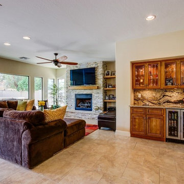 Kitchen remodel, Fireplace renovation, Wet bar