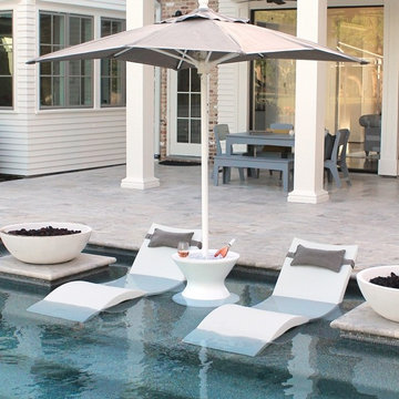 in water chaise loungers