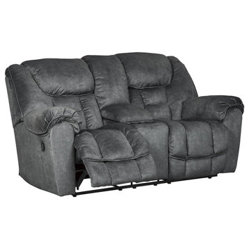 Capehorn Double Reclining Loveseat With Console, Granite 7690294