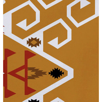 18"x14" Jodhpur Medallion, Geometric Print Placemat, Gold, Set of 4