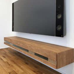 フロートテレビボード(床から浮いているテレビボード)施工例 - リビング家具
