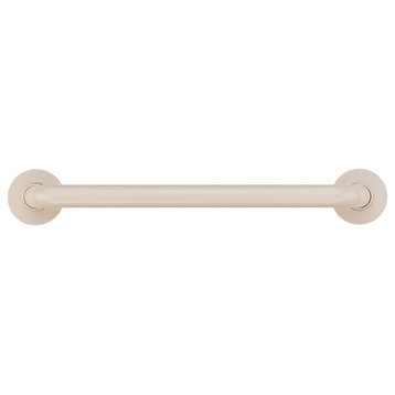 Coated Grab Bar With Safety Grip, ADA, Nylon Flange - 1 1/4" Dia, Biscuit, 16"