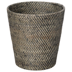 Artifacts Rattan Rectangular Tapered Waste Basket with Metal Liner
