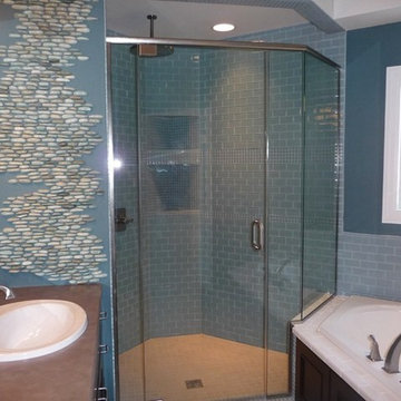 Tempting Teal Contemporary Master Bath