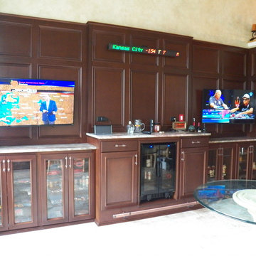 Cincinnati Reds Fan Custom Maple Sports Bar in Liberty Township