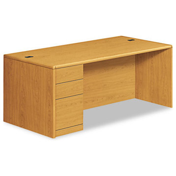 10700 Series Single Pedestal Desk, Full Left Pedestal, 72"X36"X29 1/2", Harvest