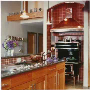 Miele steamer & fryer built into the island.