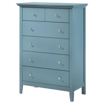 Hammond Teal 5 Drawer Chest of Drawers (32 in L. X 18 in W. X 48 in H.)