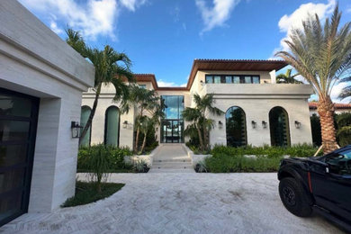 Inspiration for a mediterranean exterior home remodel in Miami