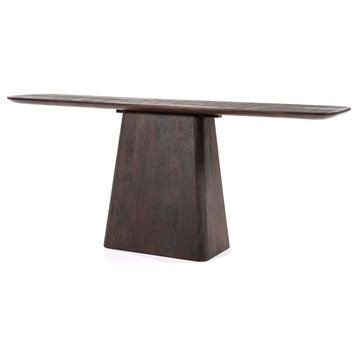 Mango Wood Pedestal Console Table, Eleonora Aron, Brown