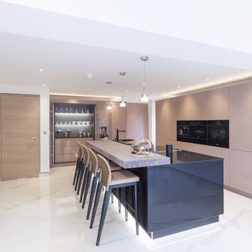 Two tone high gloss kitchen