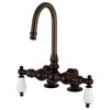 Vintage Tub Faucet, Centerset Design With High Arched Spout, Oil Rubbed Bronze