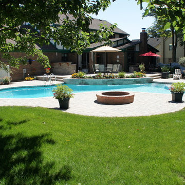 Freeform Gunite Pool with Raised Wall