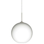 Besa Lighting - Besa Lighting 1JT-COCO1007-LED-SN Coco 10 - 9.88" 9W 1 LED Cord Pendant - The globe-shaped Coco is a blown glass with a neutral d�cor and classic shape that blends gracefully into all environments. Our Opal glass is a soft white cased glass that can suit any classic or modern decor. Opal has a very tranquil glow that is pleasing in appearance. The smooth satin finish on the clear outer layer is a result of an extensive etching process. This blown glass is handcrafted by a skilled artisan, utilizing century-old techniques passed down from generation to generation. The cord pendant fixture is equipped with a 10' SVT cordset and an low profile flat monopoint canopy. These stylish and functional luminaries are offered in a beautiful brushed Bronze finish.  Canopy Included: TRUE  Shade Included: TRUE  Cord Length: 120.00  Canopy Diameter: 5 x 5 x 0 Eco-Friendly: TRUE  Color Temperaute:   Lumens:   CRI:   Rated Life: 30,000 HoursCoco 10 9.88" 9W 1 LED Cord Pendant Satin Nickel Opal Matte GlassUL: Suitable for damp locations, *Energy Star Qualified: n/a  *ADA Certified: n/a  *Number of Lights: Lamp: 1-*Wattage:9w LED bulb(s) *Bulb Included:Yes *Bulb Type:LED *Finish Type:Satin Nickel