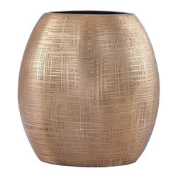 Kolkata 7 in. Aluminum Decorative Vase in Gold - Vases