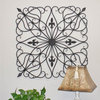 Karina Tuscan 28" Square Indoor Outdoor Wrought Iron Wall Grille Plaque
