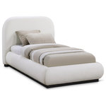 Meridian Furniture - Vaughn Bed, Cream, Twin, Linen Textured Fabric, Black Finish - Transform your bedroom into a cozy and inviting retreat with the Vaughn Twin Bed. With its rich cream linen textured fabric and solid wood base in a black finish, this bed exudes a warm and inviting ambiance that will make you feel right at home. Its soft and plush surface provides a cozy and comfortable retreat, while its sturdy and durable construction ensures that you can enjoy long-lasting comfort. So go ahead, treat yourself to a restful night's sleep in this exquisite bed, and wake up feeling refreshed and rejuvenated.