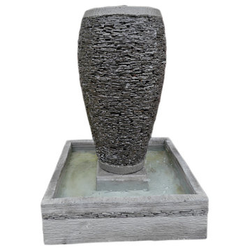 Stacked Slate Stone Fountain