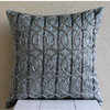 Lattice Trellis Gray Pillow Covers, Art Silk 16x16 Pillows Cover, Gray N Silver