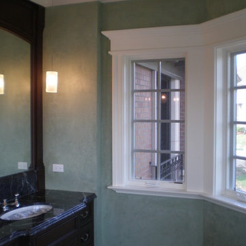 Custom venetian plaster bathroom walls
