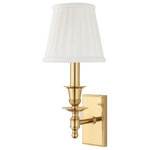 Hudson Valley - Hudson Valley Ludlow 1-LT Wall Sconce 6801-PB - Polished Brass - This 1-LT Wall Sconce from Hudson Valley has a finish of Polished Brass and fits in well with any The Classics style decor.