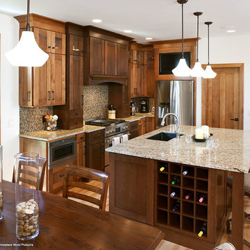 Door style: Pendleton W | Species: Maple | Finish: Harvest, Autumn