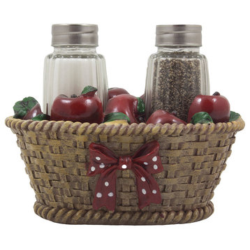 Apple Basket Salt and Pepper Shaker 3-Piece Set