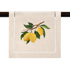 Lemon Branch Embroidered Hemstitch Table Runner, Rustic Farmhouse Decor, Natural Beige, 14 X 54 Inches