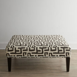 "Greek Shadow Key" Ottoman - Footstools And Ottomans
