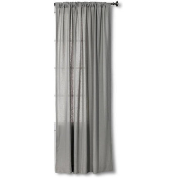 Betsy Rod Pocket Linen Drape, Gray, 50"x96"