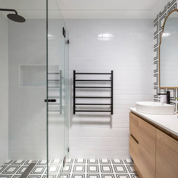 Contemporary Bathroom with Palmers Glass shower screen