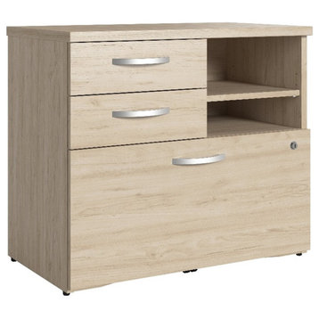 Bowery Hill Office Storage Cabinet with Drawers in Natural Elm - Engineered Wood