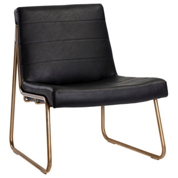 Electa Lounge Chair, Bravo Cream, Vintage Black