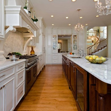 Traditional, Elegant Kitchen Uses Exotic Stone, Leaded Glass and More