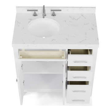 Caroline Parkway 36'' White Bathroom Vanity