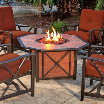 Xander Outdoor Gas Fire Pit with Tile Top